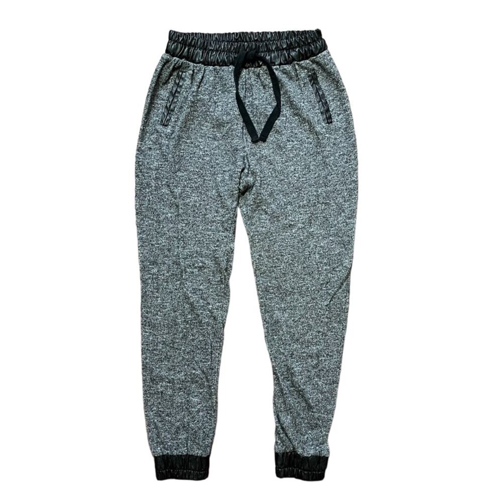 CHOCOLATE USA Ragg Knit Joggers Vegan leather trim SZ XS